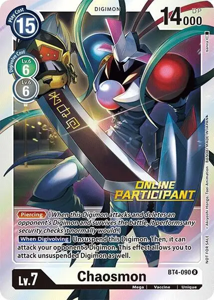 Chaosmon - BT4-090 (2021 Championship Online Regional) [Online Participant] - Great Legend (BT04)