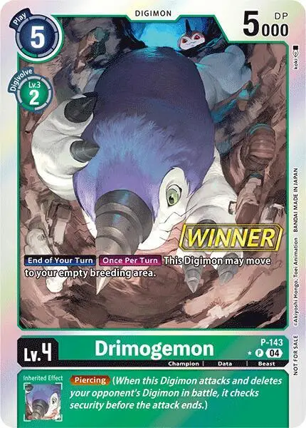 Drimogemon - P-143 (Store Tournament 2024 Jul. - Sep. Winner Pack) - Digimon Promotion Cards (D-PR)