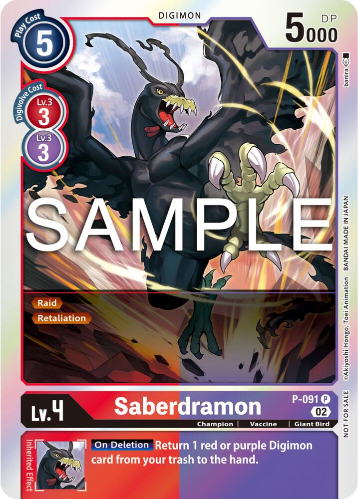 Saberdramon - P-091 (3rd Anniversary Update Pack) - Digimon Promotion Cards (D-PR)