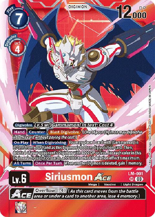 Siriusmon ACE (English Exclusive) - Exceed Apocalypse (BT15)