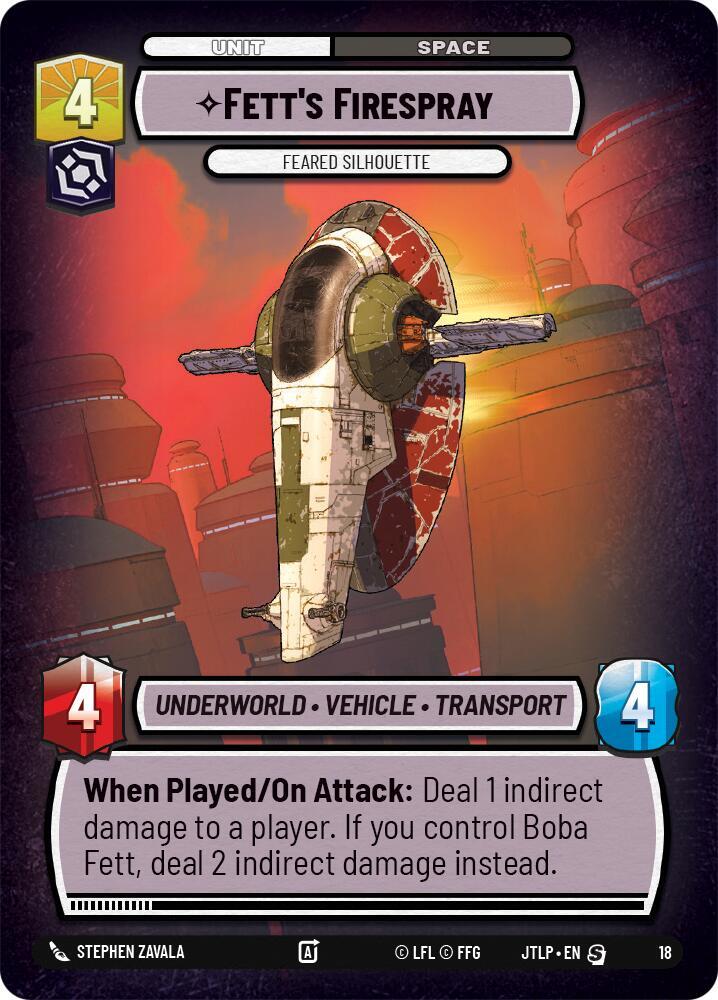 Fett's Firespray - Feared Silhouette - Jump to Lightspeed - Weekly Play Promos (JTL-WPP)
