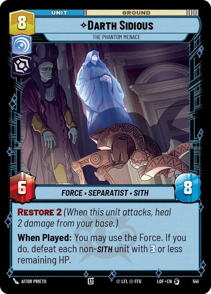 Darth Sidious - The Phantom Menace (Foil) - Legends of the Force (LOF)