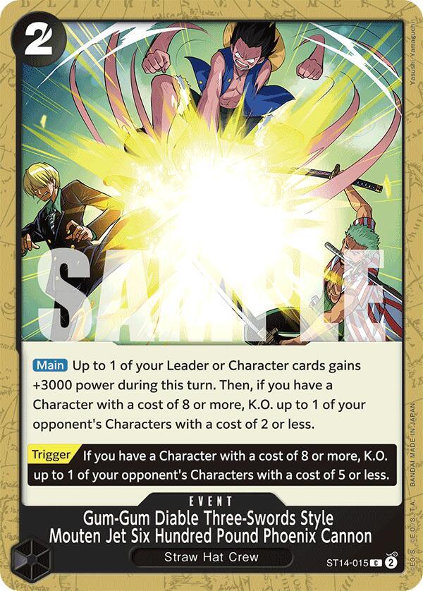Gum-Gum Diable Three-Swords Style Mouten Jet Six Hundred Pound Phoenix Cannon - Starter Deck 14: 3D2Y (ST-14)