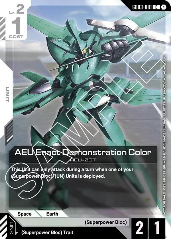 AEU Enact Demonstration Color (Store Tournament Participant Pack 03) - Gundam Promotional Cards (GCG-PR)