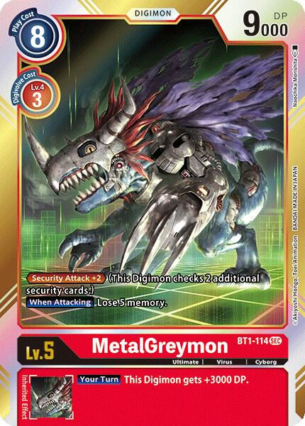 MetalGreymon (Secret Rare) - Release Special Booster 1.0 (BT01-03A)