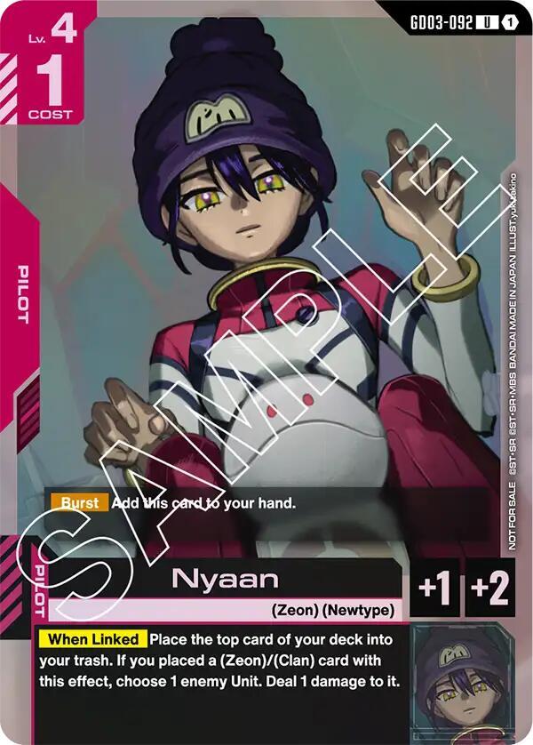 Nyaan (Store Tournament Participant Pack 03) - Gundam Promotional Cards (GCG-PR)