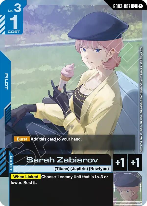 Sarah Zabiarov (Store Tournament Participant Pack 04) - Gundam Promotional Cards (GCG-PR)