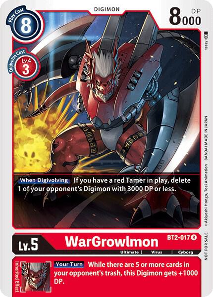 WarGrowlmon - BT2-017 (Official Tournament Pack Vol.2) - Release Special Booster 1.0 (BT01-03A)