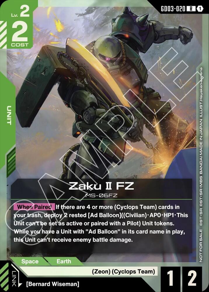 Zaku II FZ (GD03 Release Event) - Gundam Promotional Cards (GCG-PR)